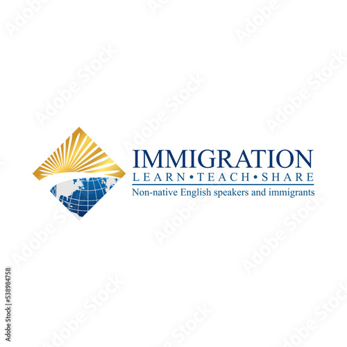 immigration logo vector. Concept of immigration and migration programs, Services and Free Online Evaluation