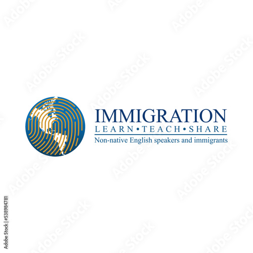 immigration logo vector. Concept of immigration and migration programs, Services and Free Online Evaluation