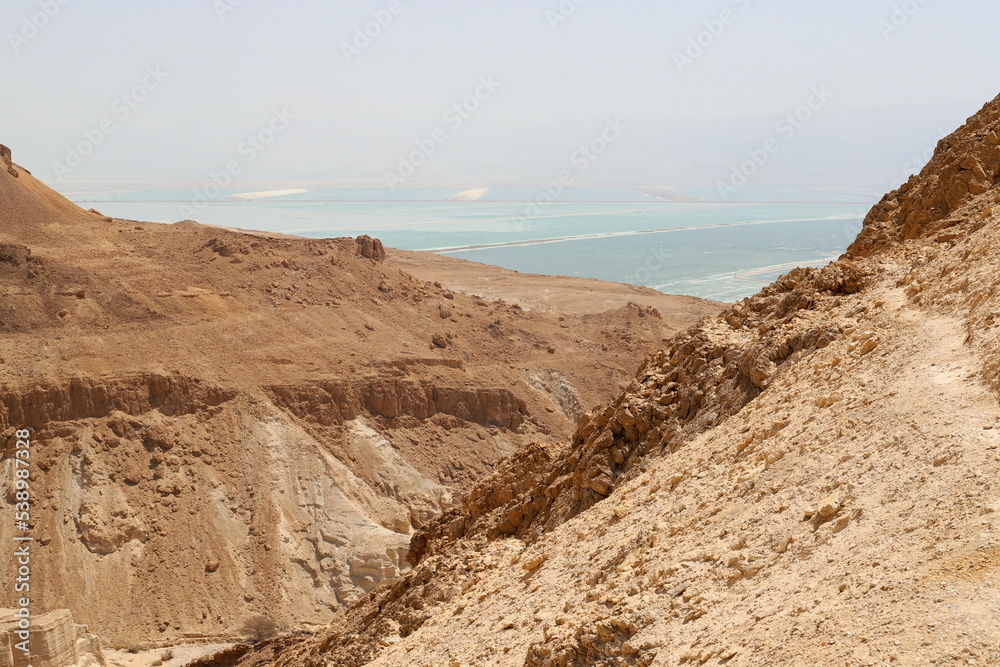 Nature and landscapes of the Dead-salty sea.