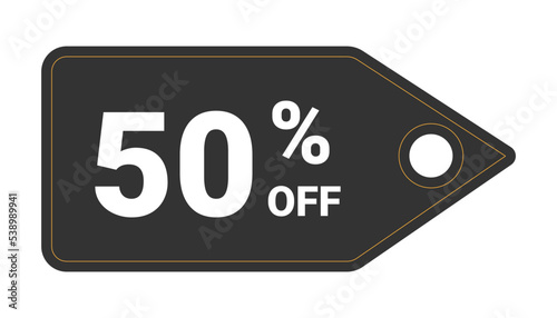 Tag with fifty percent discount.