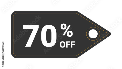 Tag with seventy percent discount.