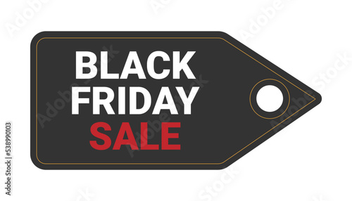Price tag with the inscription black friday, sale.