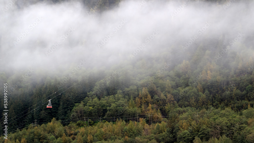 Fototapeta premium Foggy view of Juneau