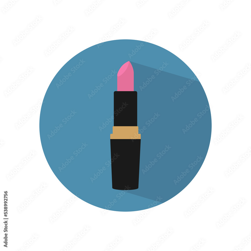 Lipstick flat round icon with shadow Lipstick flat round icon with shadow