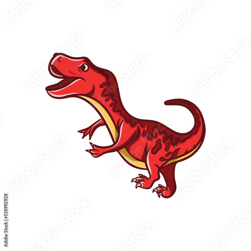 Cute Dinosaur Cartoon Illustration Design Smiling And Walking © Tri