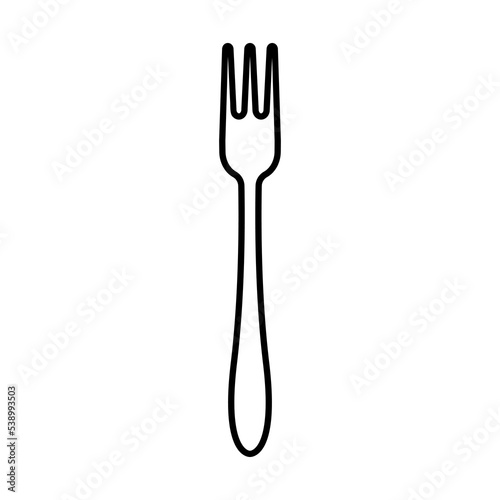 Fork line icon. Traditional cutlery of kitchen fork. Vector Illustration 