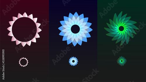 set of flowers