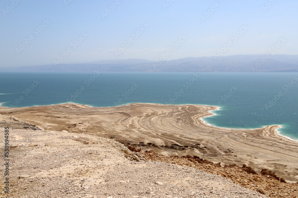 Nature and landscapes of the Dead-salty sea.