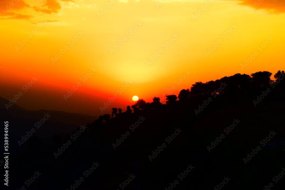 sunset in the mountains