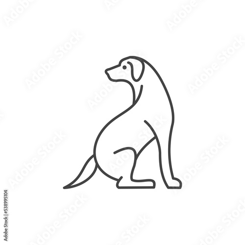 dog logo design minimalist  monoline  lineart  outline icon template vector illustration