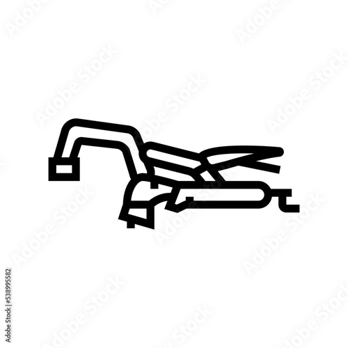bench clamp line icon vector. bench clamp sign. isolated contour symbol black illustration