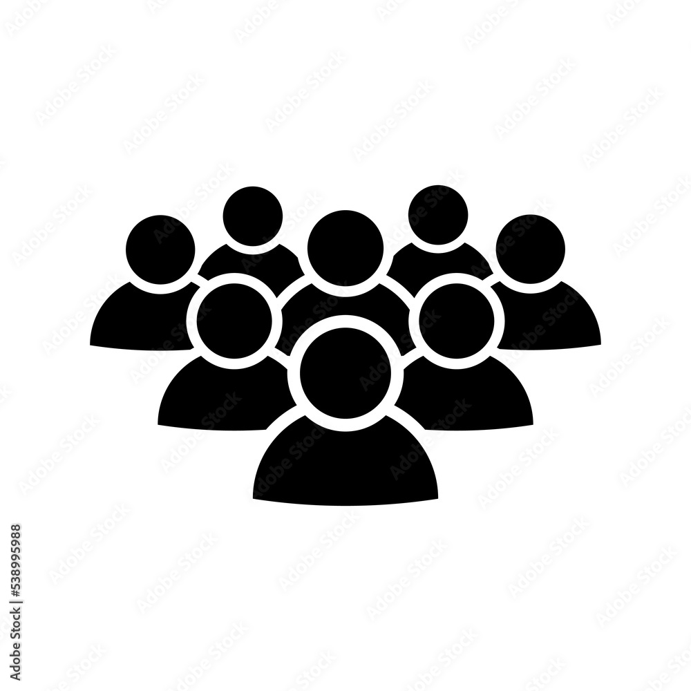Crowd of people icon in flat style. Social icon. User group network. Corporate team group Community member icon. People, men symbol Business team work sign Vector illustration for design, Web, UI, app Crowd of people icon in flat style. Social icon. User group network. Corporate team group Community member icon. People, men symbol Business team work sign Vector illustration for design, Web, UI, app