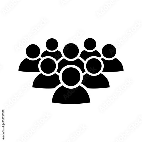 Crowd of people icon in flat style. Social icon. User group network. Corporate team group Community member icon. People, men symbol Business team work sign Vector illustration for design, Web, UI, app
