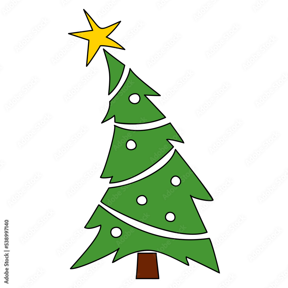 Vector Christmas tree, pines for greeting cards, invitations, banners, web. Winter holiday. Icons collection.