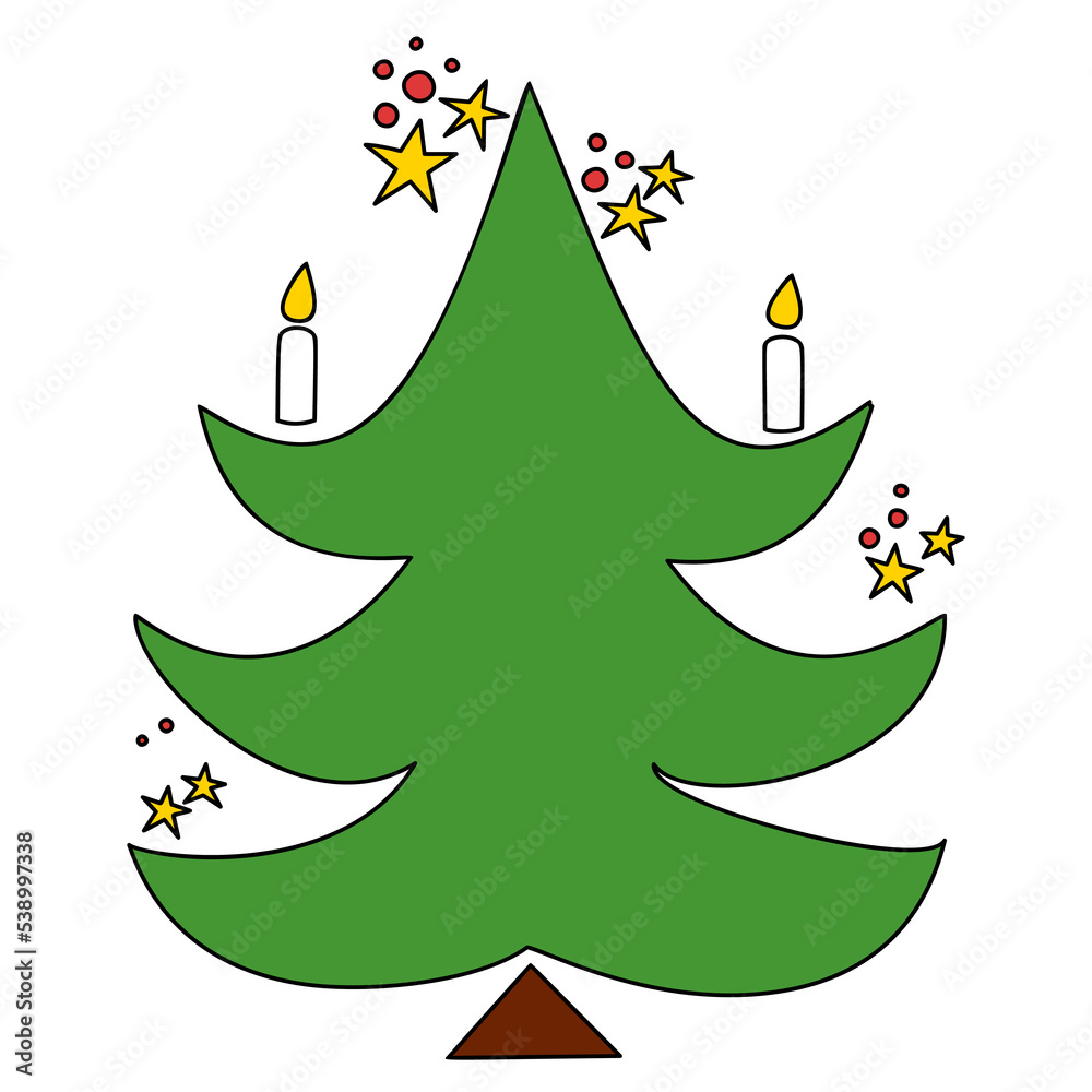 Vector Christmas tree, pines for greeting cards, invitations, banners, web. Winter holiday. Icons collection.