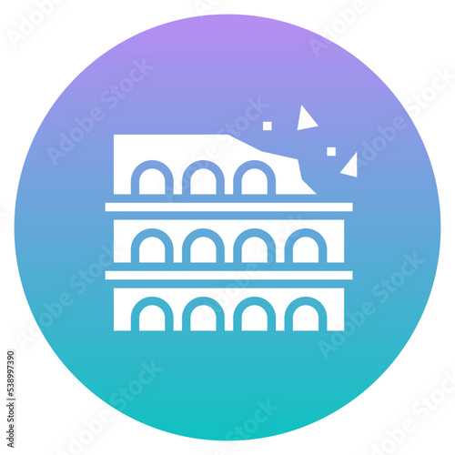 COLOSSEUM red line icon,linear,outline,graphic,illustration