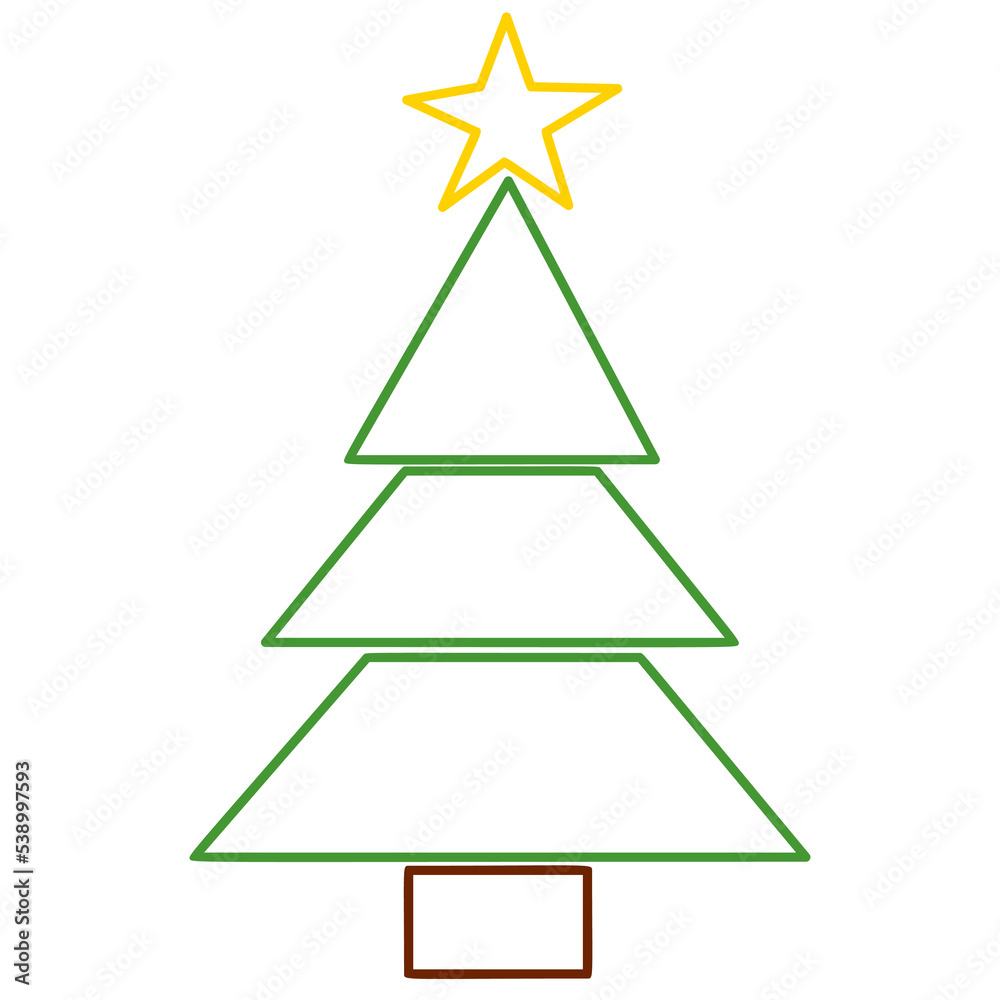 Vector Christmas tree, pines for greeting cards, invitations, banners, web. Winter holiday. Icons collection.