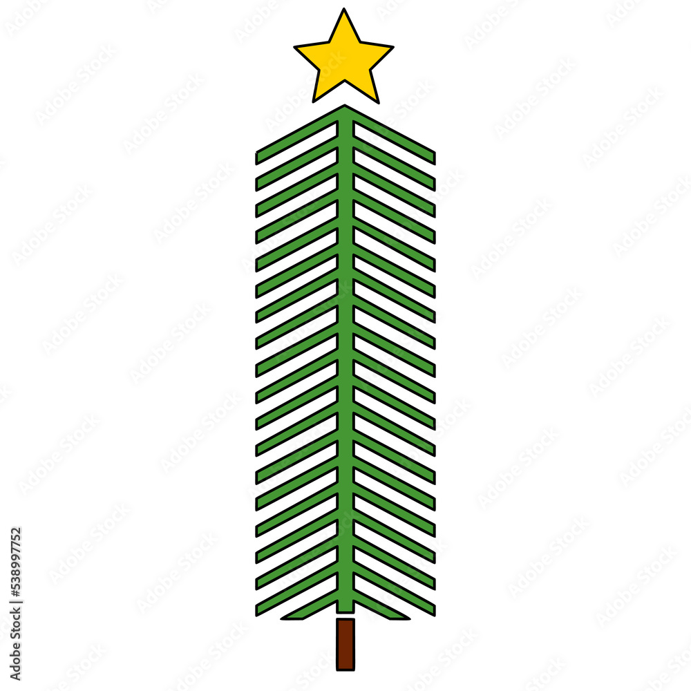Vector Christmas tree, pines for greeting cards, invitations, banners, web. Winter holiday. Icons collection.