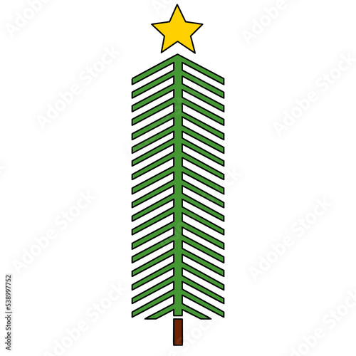 Obraz na płótnie Vector Christmas tree, pines for greeting cards, invitations, banners, web. Winter holiday. Icons collection. w salonie