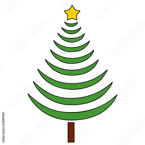 Obraz na płótnie Vector Christmas tree, pines for greeting cards, invitations, banners, web. Winter holiday. Icons collection. w salonie