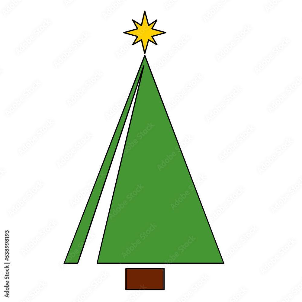 Vector Christmas tree, pines for greeting cards, invitations, banners, web. Winter holiday. Icons collection.