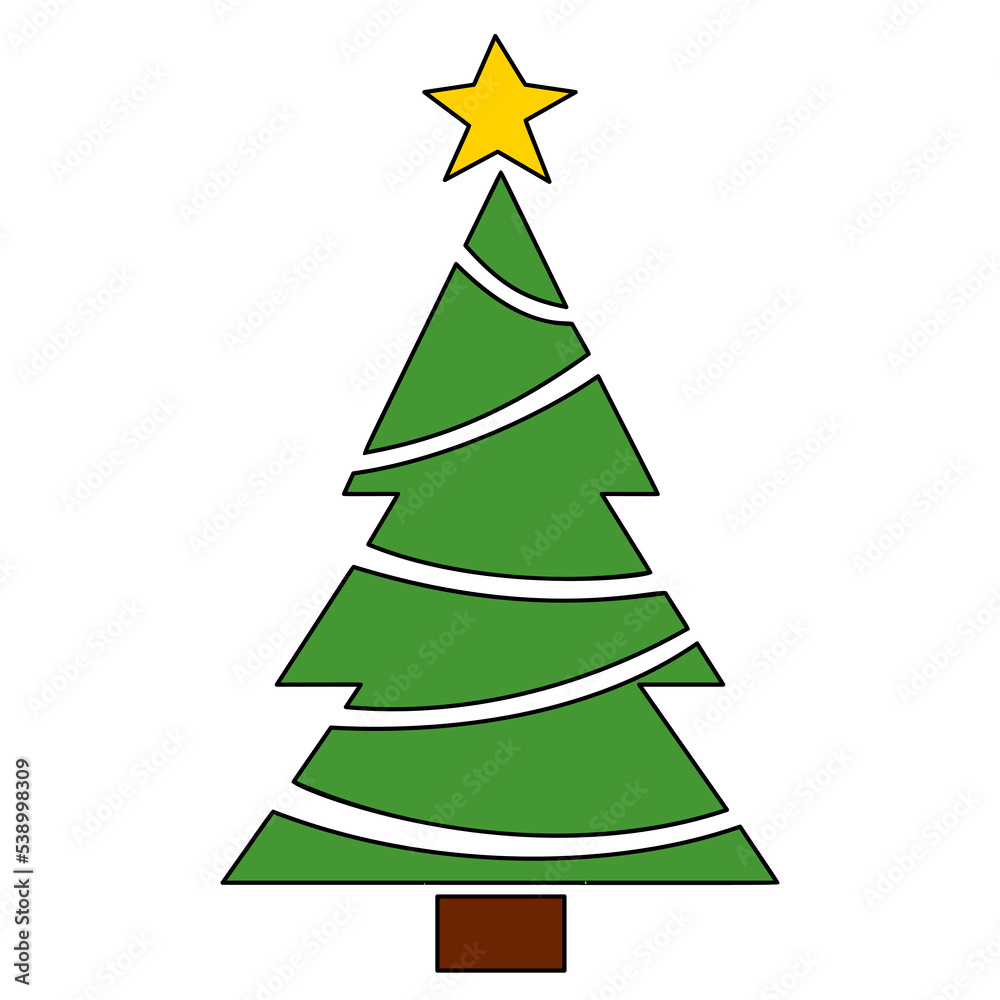 Vector Christmas tree, pines for greeting cards, invitations, banners, web. Winter holiday. Icons collection.