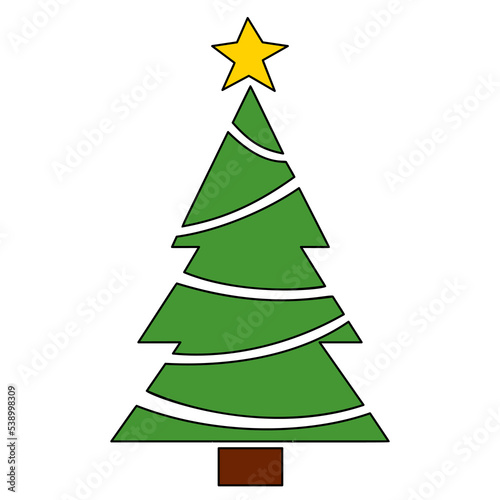 Obraz na płótnie Vector Christmas tree, pines for greeting cards, invitations, banners, web. Winter holiday. Icons collection. w salonie