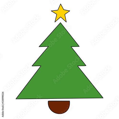 Obraz na płótnie Vector Christmas tree, pines for greeting cards, invitations, banners, web. Winter holiday. Icons collection. w salonie