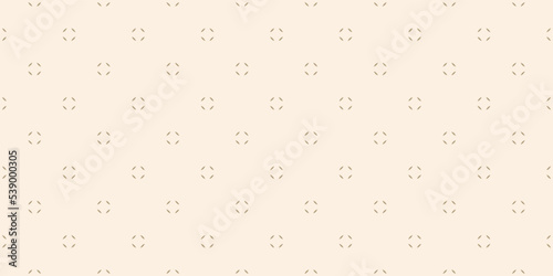 Vector gold minimalist seamless pattern. Simple floral geometric texture. Abstract luxury minimal background with small flower shapes, tiny shapes, dots. Elegant repeat design for decor, wallpapers
