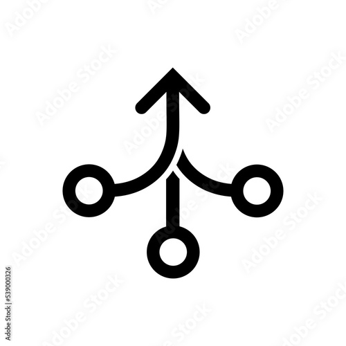Consolidation icon in flat style. Merge symbol isolated on white background. Vector illustration Simple consolidation abstract icon in black Line symbol for website design, app, ui Vector illustration