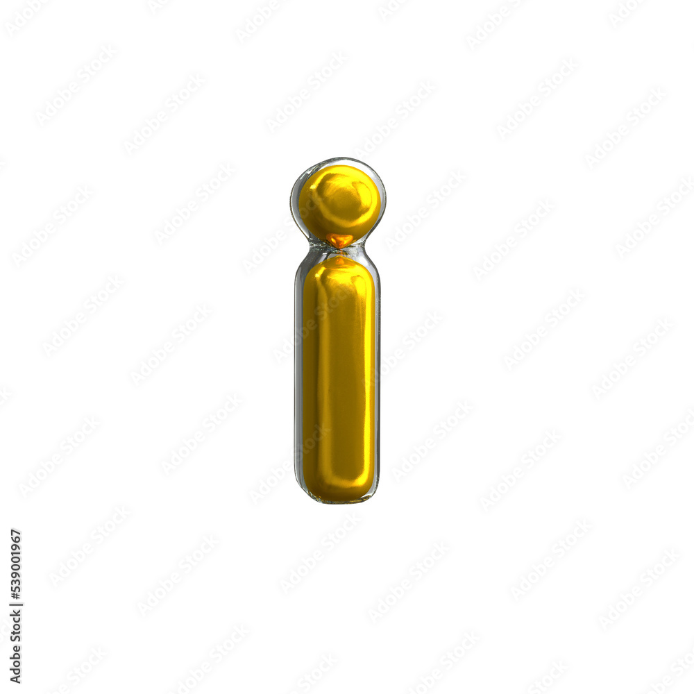 Fototapeta premium Letter i 3D modeling transparency background