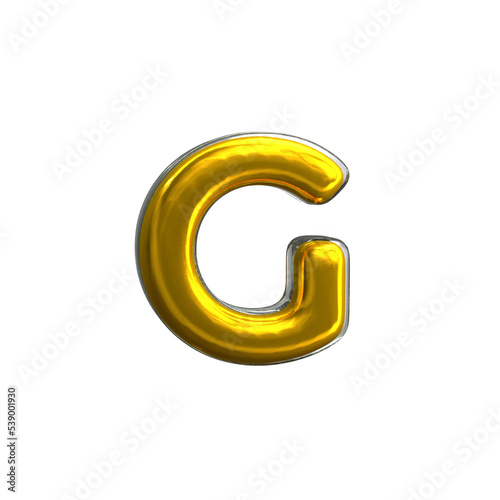 Letter G 3D modeling transparency background