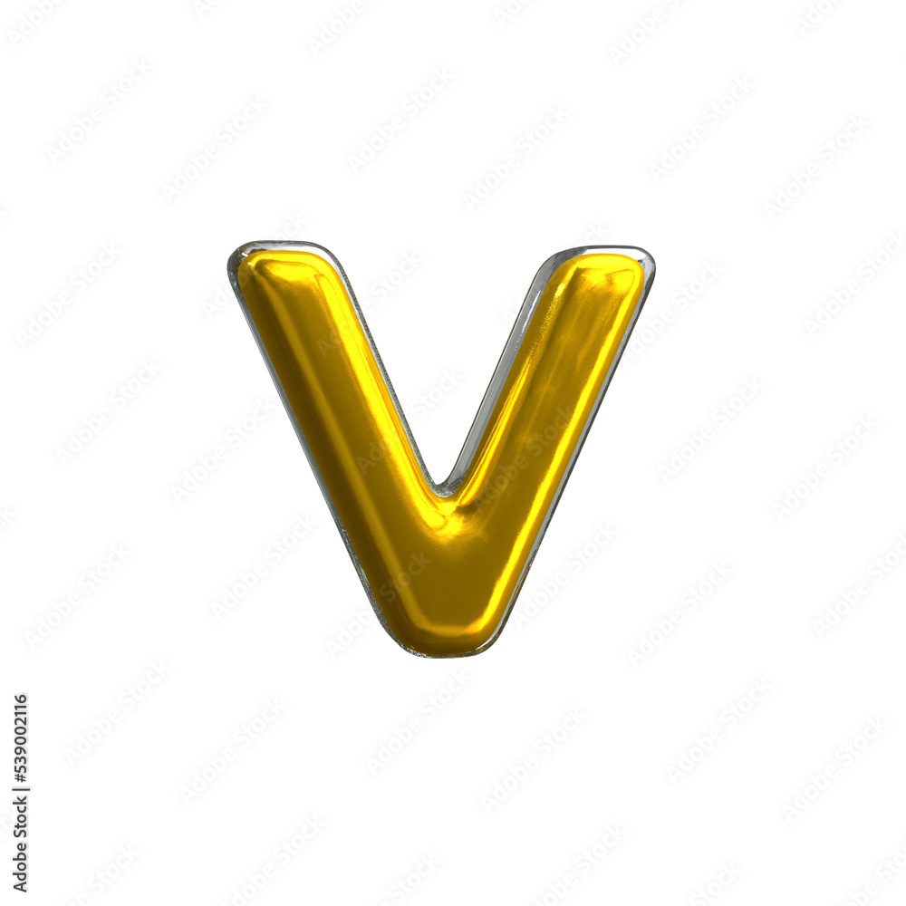 Letter V 3D modeling transparency background Letter V 3D modeling transparency background