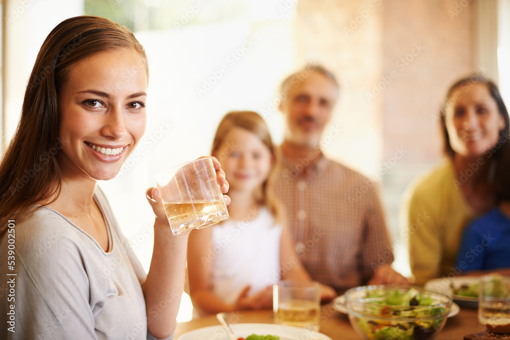 Having a healthy meal with my loved ones. Cropped shot of a family enjoying a healthy lunch.