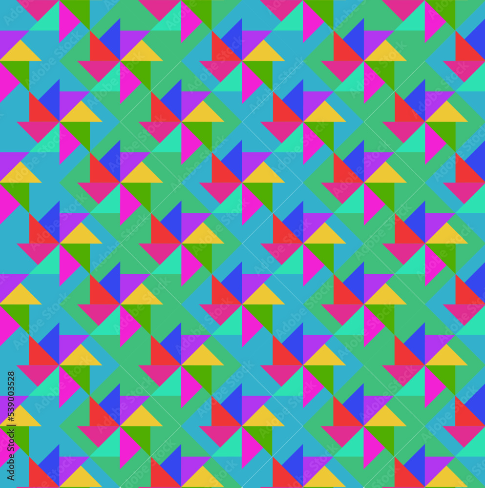 Colourful seamless geometric pattern.