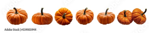 View from different angles of a ripe orange pumpkin isolated on a transparent background. red pumpkins on a transparent background