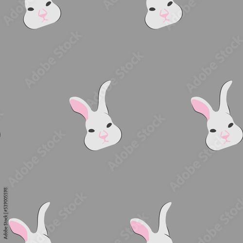 Seamless pattern with rabbit head