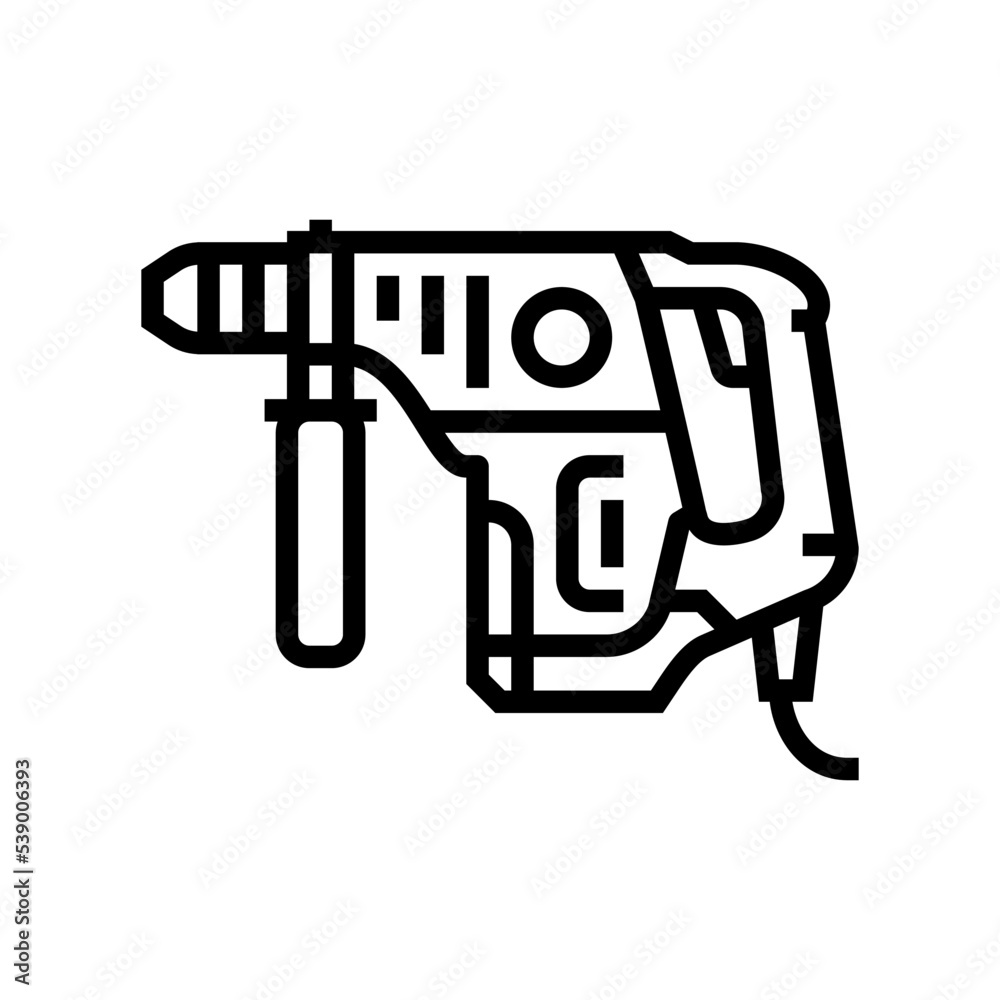 drill machine line icon vector. drill machine sign. isolated contour symbol black illustration