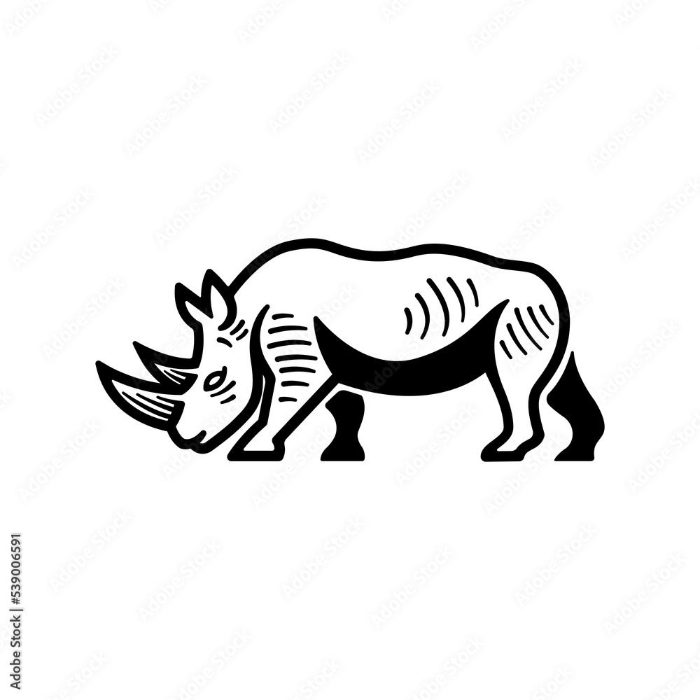 Rhino Logo Design Vector