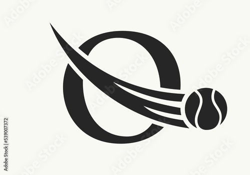 Letter O Tennis Logo Design Template. Tennis Sport Academy Sign, Club Symbol