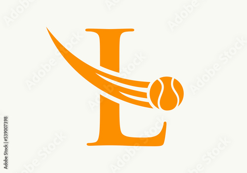 Letter L Tennis Logo Design Template. Tennis Sport Academy Sign, Club Symbol