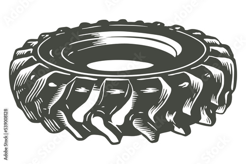 Heavy Duty Truck wheel - hand drawn illustration
