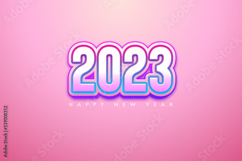 happy new year 2023 bold pink numbers