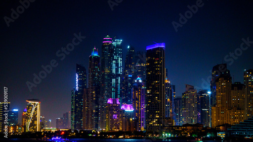 Canvas Print Dubai Towers skyline view