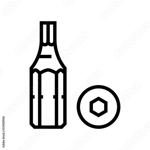 allen wrench screwdriver bit line icon vector. allen wrench screwdriver bit sign. isolated contour symbol black illustration