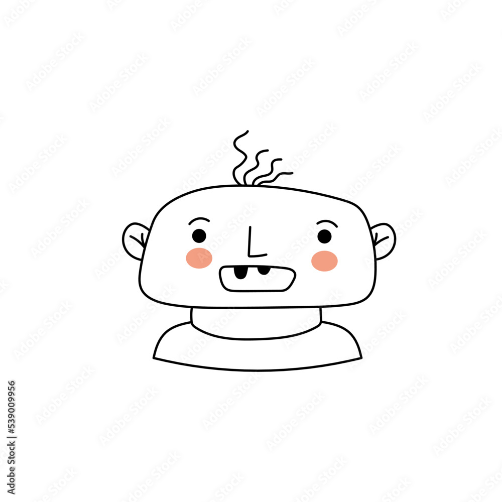 Stylized portrait of a small child. Vector illustration Stylized portrait of a small child. Vector illustration