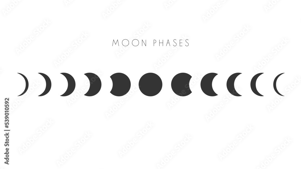Φωτογραφία Moon phases astronomy icon set Vector illustration on white background