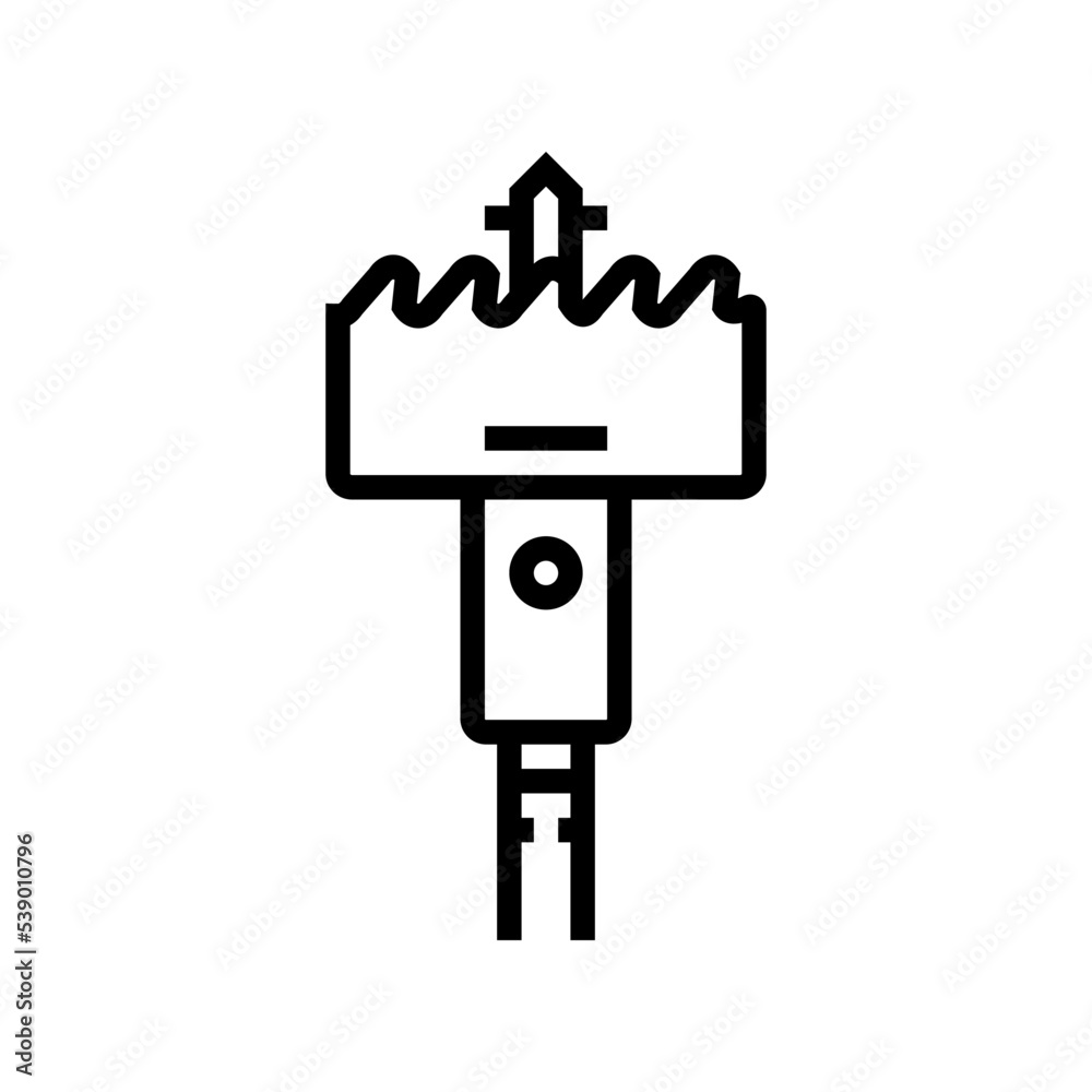 hole drill saw line icon vector. hole drill saw sign. isolated contour symbol black illustration hole drill saw line icon vector. hole drill saw sign. isolated contour symbol black illustration