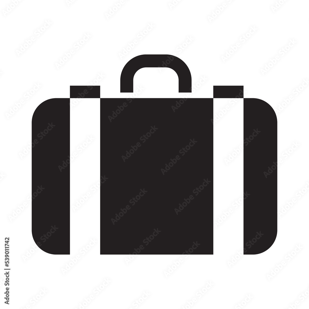 Hotel suitcase icon vector design template in black color isolated sign on white background Hotel suitcase icon vector design template in black color isolated sign on white background