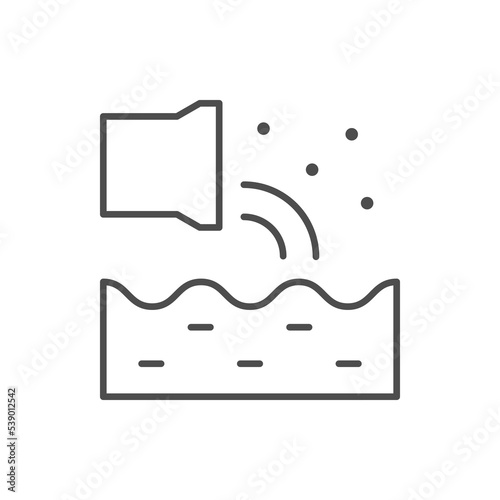 Waste water line outline icon